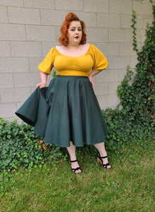 Mid Sleeve Molly Top - Mustard - Retro Peaches Vintage Dresses