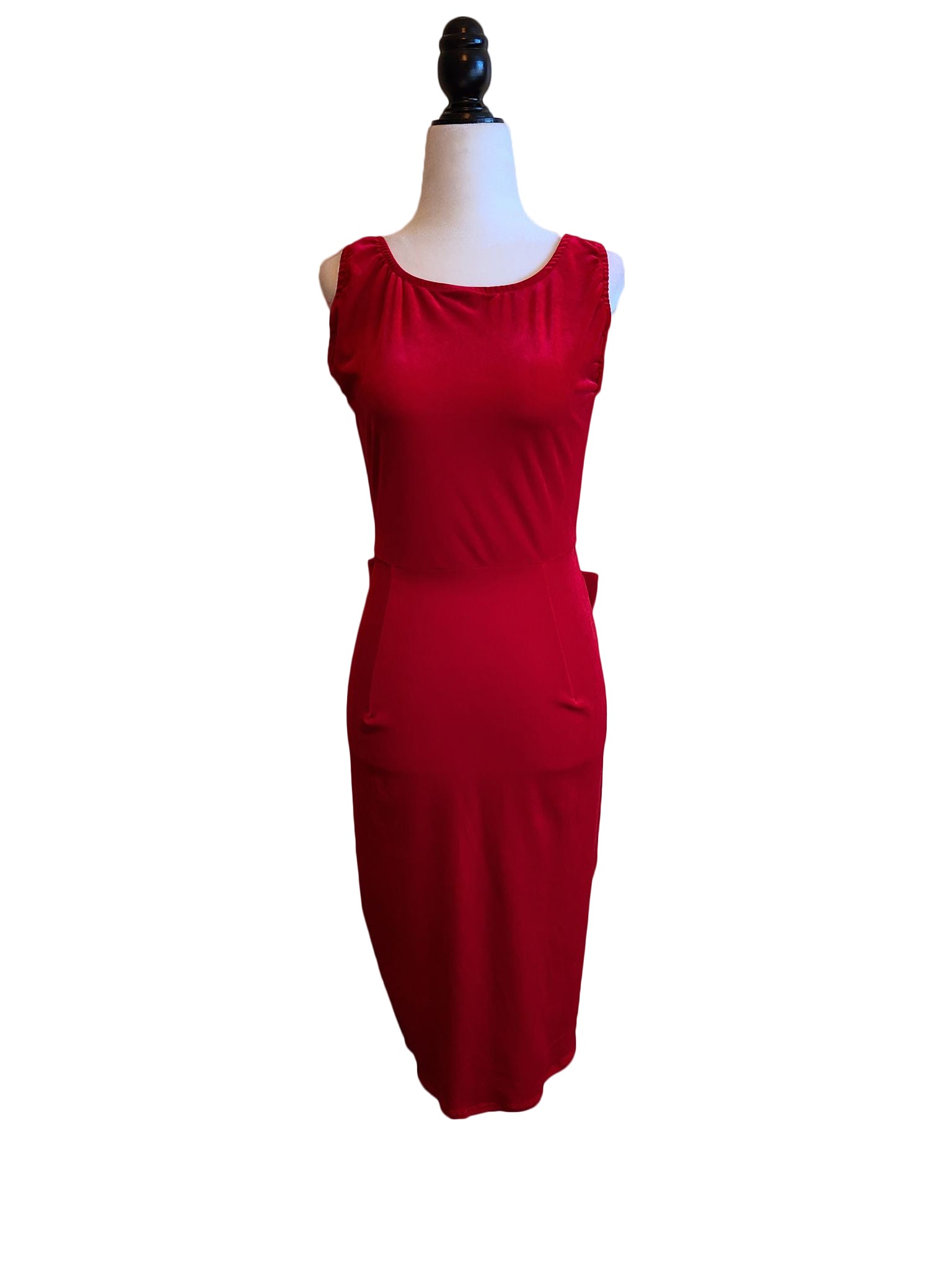 Evelyn Wiggle Dress - Red Velvet - Retro Peaches